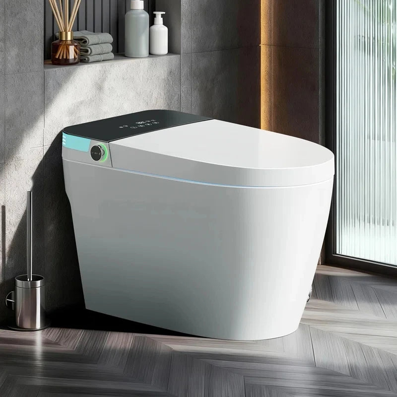 Smart Toilet with Tankless Bidet WashFlush, Heat Seat, Warm Wash/Dryer