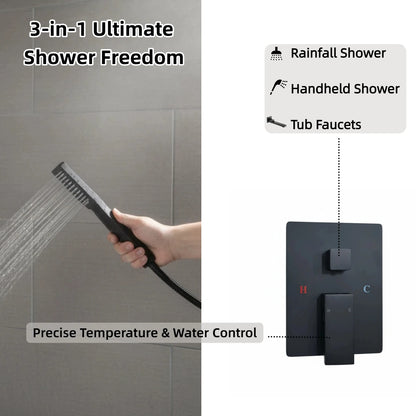 10" Rain Shower System with Tub Spout & Handheld