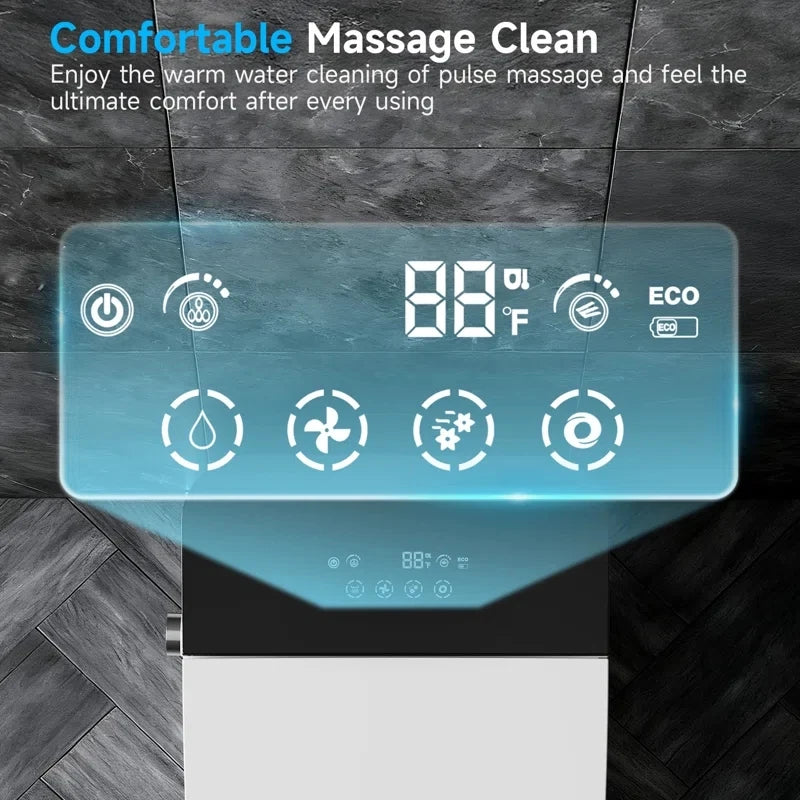 Smart Toilet with Tankless Bidet WashFlush, Heat Seat, Warm Wash/Dryer