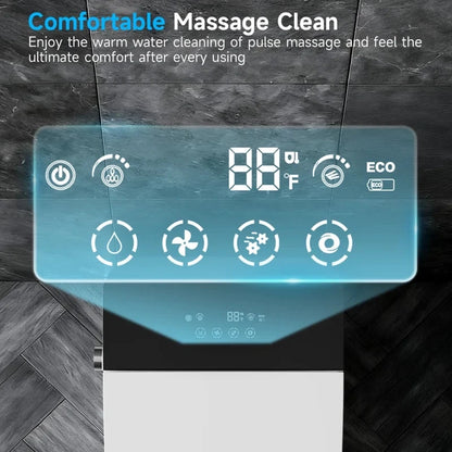 Smart Toilet with Tankless Bidet WashFlush, Heat Seat, Warm Wash/Dryer