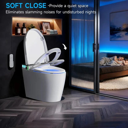 Smart Toilet with Tankless Bidet WashFlush, Heat Seat, Warm Wash/Dryer