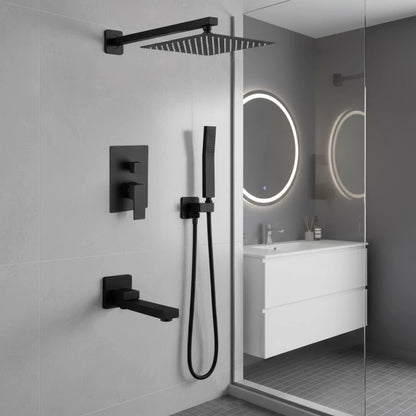 10" Rain Shower System with Tub Spout & Handheld