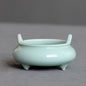 Longquan Celadon Aroma Burner Ceramic Tripod Buddha Crafts Sandalwood Incense Burner for Living Room Home Decor