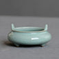 Longquan Celadon Aroma Burner Ceramic Tripod Buddha Crafts Sandalwood Incense Burner for Living Room Home Decor