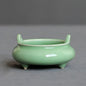 Longquan Celadon Aroma Burner Ceramic Tripod Buddha Crafts Sandalwood Incense Burner for Living Room Home Decor