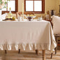 100% Cotton Table Cloth Washable Tablecloth for Wedding Party Dining Banquet Decoration Luxuriou Table Cover Flounce Stitching