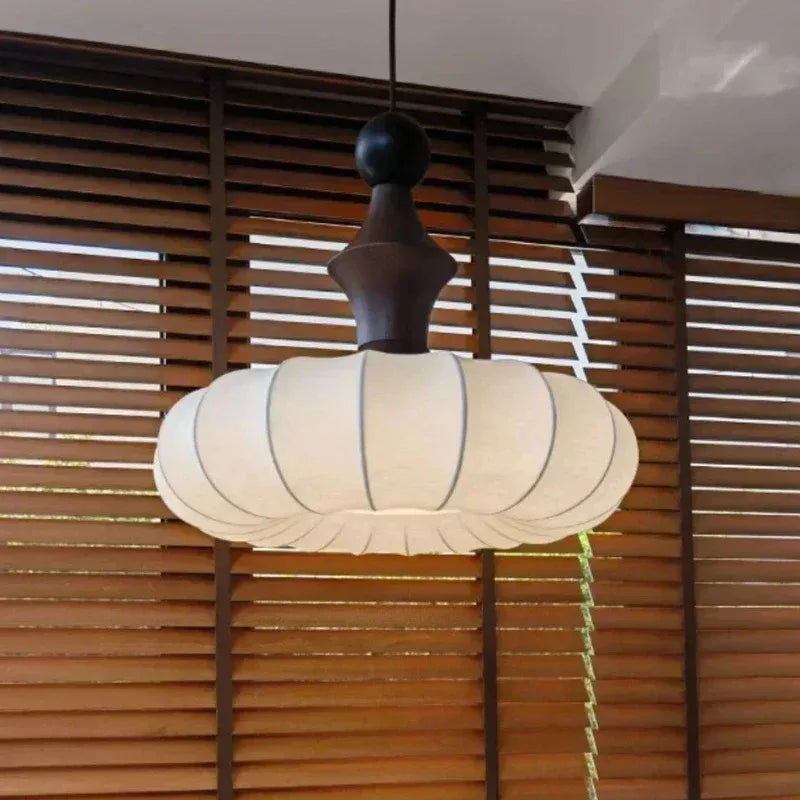Japanese Style Silk LED Pendant Lights Living Dining Room Kitchen Food Tables Bedroom Nordic Chandelier Home Decor Light Fixture
