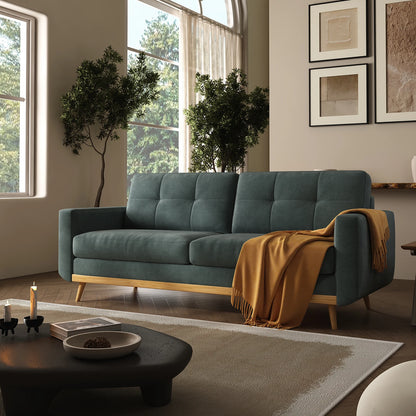 67.7-inch Mid-Century Modern Loveseat Sofa with Wooden Legs