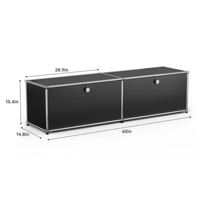 Modern Storage Cabinet Stainless Metal Organizer TV Stand