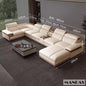 Linlamlim Premium Italian Genuine Leather Sofa Set for Living Room with Adjustable Headrests, Bluetooth Speaker, Wireless Charge