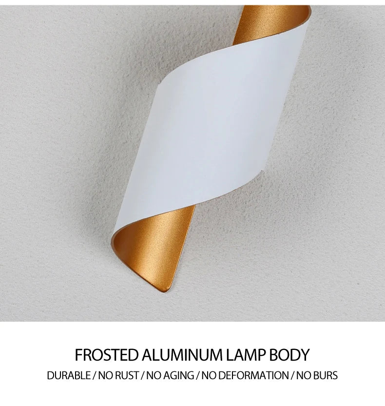 LED Wall Light Spiral Design 12W Modern Indoor Wall Light Waterproof Outdoor Nordic Wall Light Indoor Wall Light Home Decor