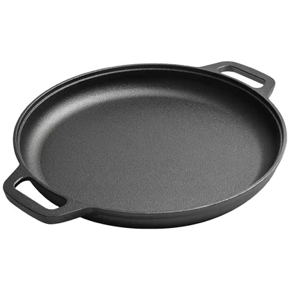Cast Iron Skillet Pan with Dual Handles Non-Stick Round Griddle For Crepes And Pizza Kitchen Outdoor BBQ Grill Cookware Fry Pan