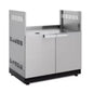Outdoor Kitchen with Roof Cover Weather-Resistant BBQ Cabinet Set Stainless Steel Garden Kitchen Island with Grill Station