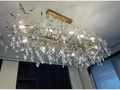 Modern Luxury Home Decor Crystal Chandelier For Kitchen Island Dining Tables Living Rooms Pendant Lamps Indoor Lighting Fixture