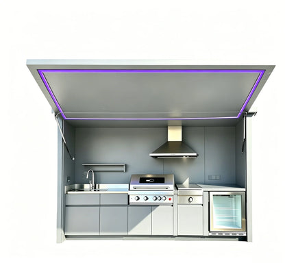 All-Weather Outdoor Kitchen Unit Complete with Full Cooking Equipment, Heavy Duty Garden Outdoor Kitchen Cabinet for Daily Use
