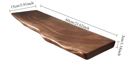 Solid Wood Floating Shelf - Wall-Mounted Display & Storage Board for Living Room/Study, Natural Grain Multi-Purpose Organizer