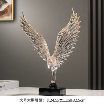 Abstract Gold Eagle Decoration Beautifully Resin Angel Wing Craftwork Sculpture Ornament Angel Wing Statue Home Decor figurine