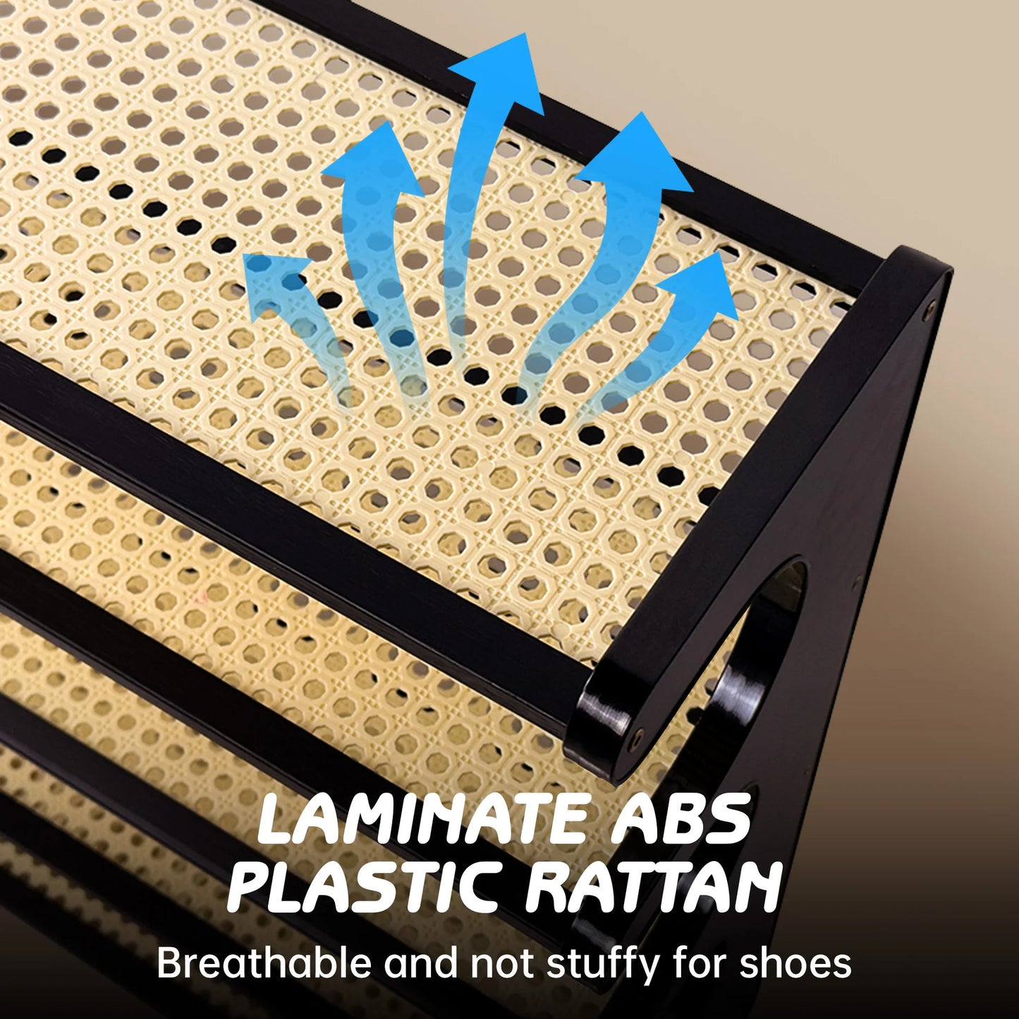 A five-layer practical heavy-duty bamboo shoe rack and storage shelf. Available in three colors.