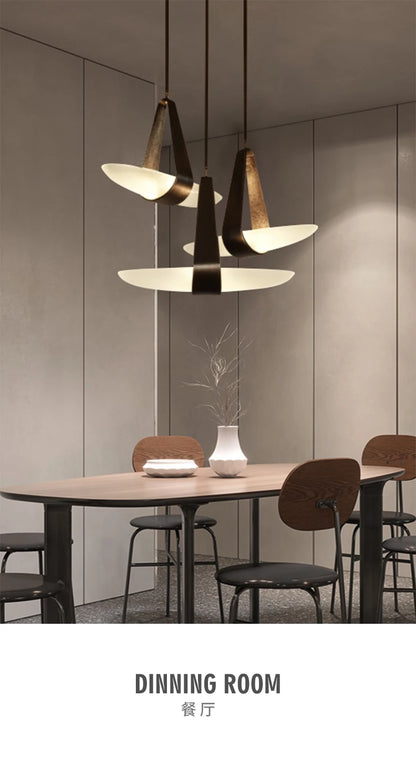 Nordic Designer Leather LED Chandelier Kitchen Coffee Tables Dining Room Bedroom Bedside Bar Art Pendant Lights Home Decor Lamps