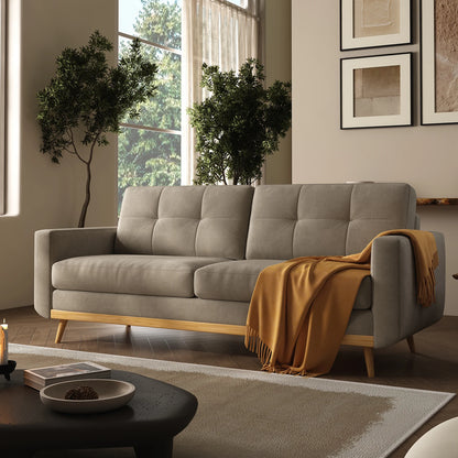 67.7-inch Mid-Century Modern Loveseat Sofa with Wooden Legs