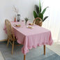 100% Cotton Table Cloth Washable Tablecloth for Wedding Party Dining Banquet Decoration Luxuriou Table Cover Flounce Stitching