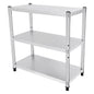 3-Tier Stainless Steel Work Table 80*40*80cm Large-Capacity Kitchen Storage Rack for Kitchen Garage school, Height Adjustable