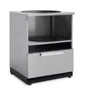 Outdoor Kitchen with Roof Cover Weather-Resistant BBQ Cabinet Set Stainless Steel Garden Kitchen Island with Grill Station