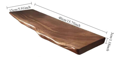 Solid Wood Floating Shelf - Wall-Mounted Display & Storage Board for Living Room/Study, Natural Grain Multi-Purpose Organizer