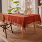 100% Cotton Table Cloth Washable Tablecloth for Wedding Party Dining Banquet Decoration Luxuriou Table Cover Flounce Stitching