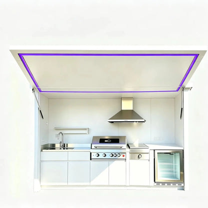 All-Weather Outdoor Kitchen Unit Complete with Full Cooking Equipment, Heavy Duty Garden Outdoor Kitchen Cabinet for Daily Use