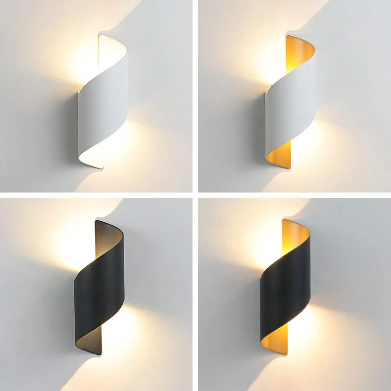 LED Wall Light Spiral Design 12W Modern Indoor Wall Light Waterproof Outdoor Nordic Wall Light Indoor Wall Light Home Decor