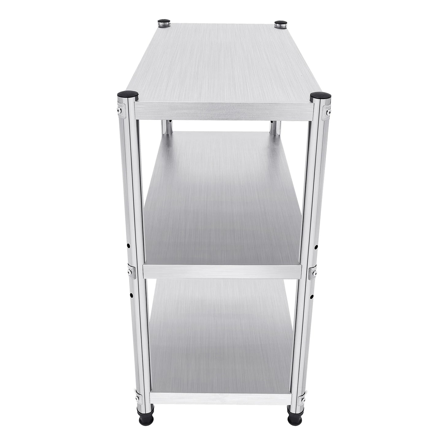 3-Tier Stainless Steel Work Table 80*40*80cm Large-Capacity Kitchen Storage Rack for Kitchen Garage school, Height Adjustable
