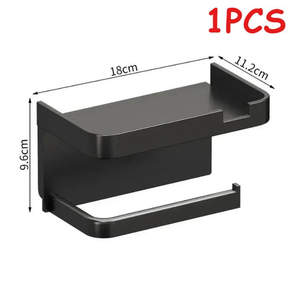 Multi-Functional No-Drill Toilet Rack - Wall-Mounted Bathroom Shelf Holds Tissue Boxes & Toilet Rolls for Home  bathroom storage