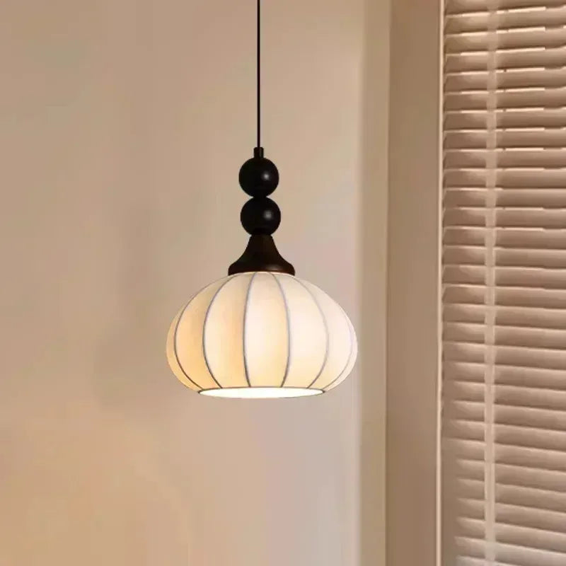 Japanese Style Silk LED Pendant Lights Living Dining Room Kitchen Food Tables Bedroom Nordic Chandelier Home Decor Light Fixture