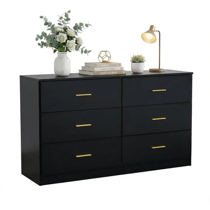 Modern White 6-Drawer Dresser for Bedroom