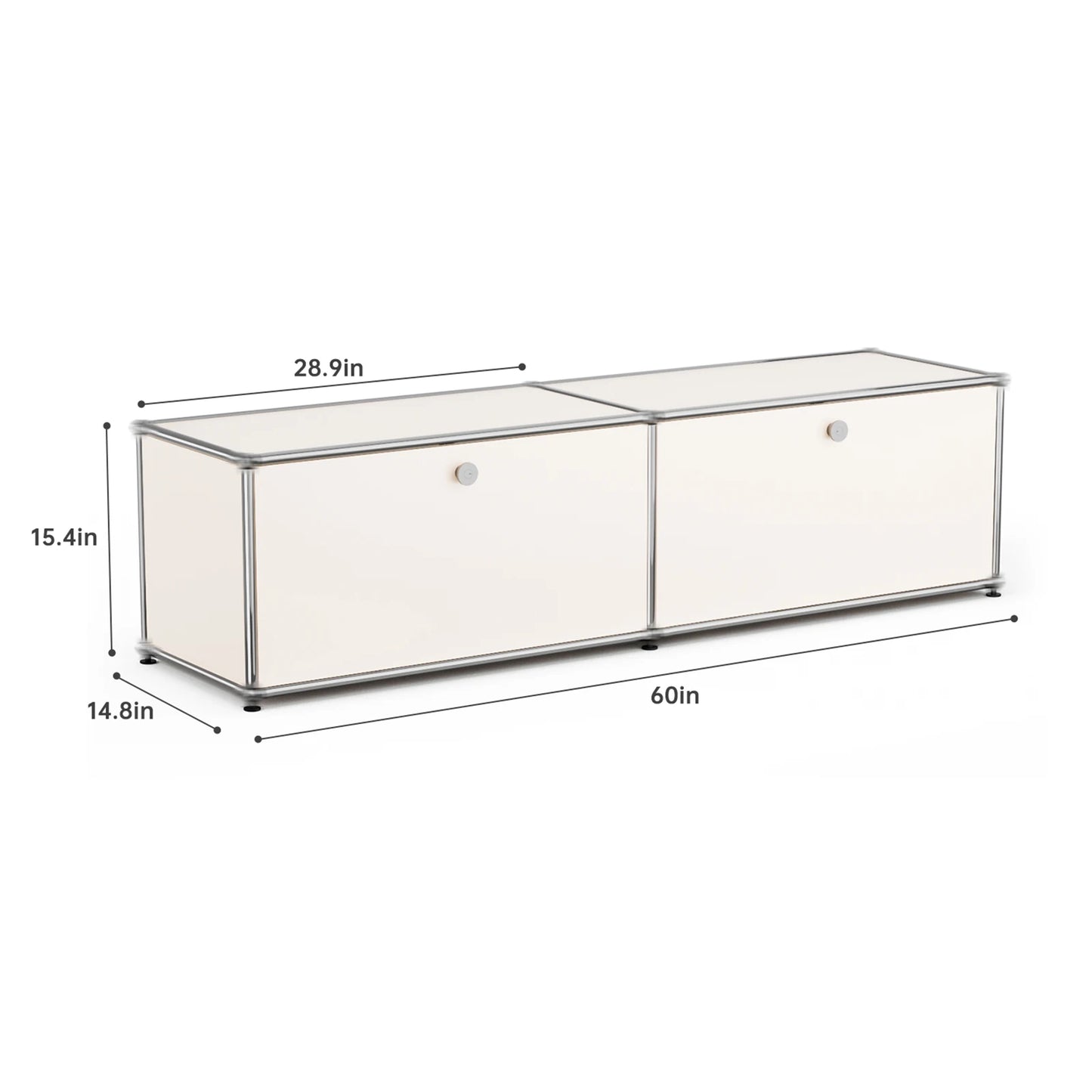 Modern Storage Cabinet Stainless Metal Organizer TV Stand