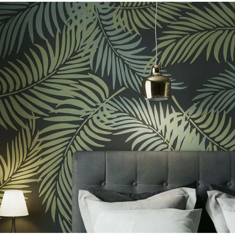 Large Tropical Leaf Templates Fern Leaf Wall Stencil Canvas Home Decor Reusable Living Room For Wall, Floor, Furniture, Fabric