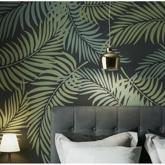 Large Tropical Leaf Templates Fern Leaf Wall Stencil Canvas Home Decor Reusable Living Room For Wall, Floor, Furniture, Fabric