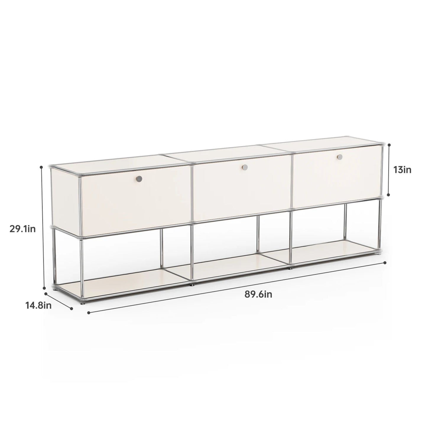 Modern Storage Cabinet Stainless Metal Organizer TV Stand