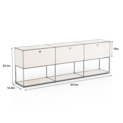 Modern Storage Cabinet Stainless Metal Organizer TV Stand