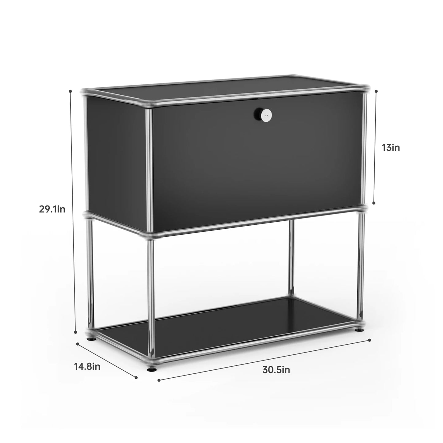 Modern Storage Cabinet Stainless Metal Organizer TV Stand