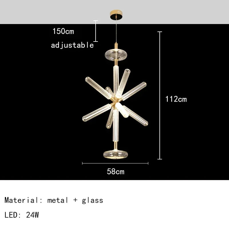Nordic Luxury Art Glass Chandelier Creative Bar Villa Hotel Clubhouse Restaurant High End Pendant Lamp Home Decor Lighting