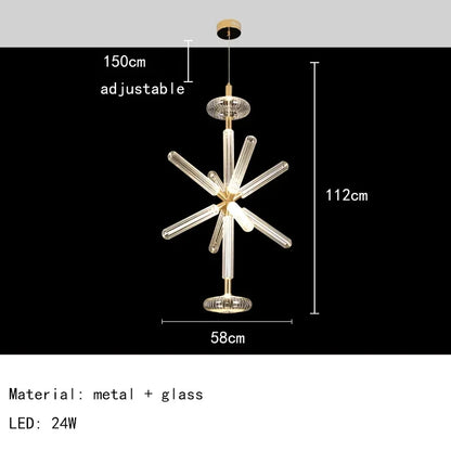 Nordic Luxury Art Glass Chandelier Creative Bar Villa Hotel Clubhouse Restaurant High End Pendant Lamp Home Decor Lighting
