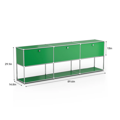 Modern Storage Cabinet Stainless Metal Organizer TV Stand