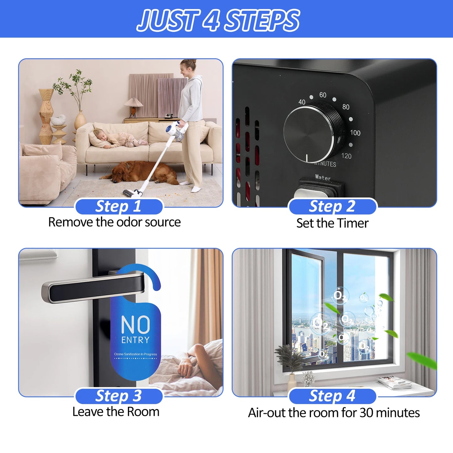 2 in 1 60g/h Ozone Generator Ozone Machine Ozono Air Purifier Cleaner Disinfection Sterilization Remove Odor O3 Ozonizador