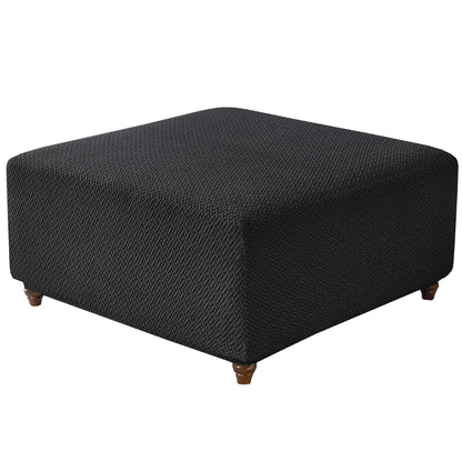 T-Shape Jacquard Square Stool Cover Ottoman Stool Cover Elastic Sofa Footrest Slipcovers for Living Room Office Home Decor