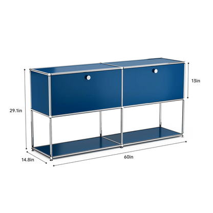 Modern Storage Cabinet Stainless Metal Organizer TV Stand