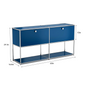 Modern Storage Cabinet Stainless Metal Organizer TV Stand
