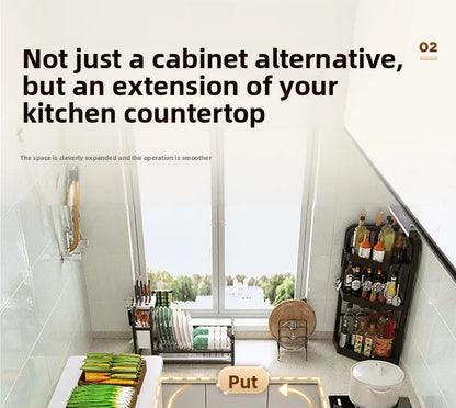 Kitchen Storage Shelf Metal Frame Organizer Stand for Microwave Oven Pantry Furniture for Home Dining Room Restaurant