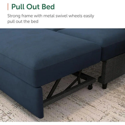 U-Shaped Sectional Sleeper Sofa with Pull-Out Bed